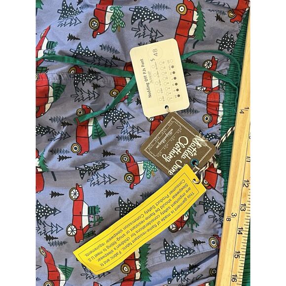 Matilda Jane Adult Christmas Lounge Pants Red Car Pajama Pants Unisex Large NWT - Picture 8 of 9